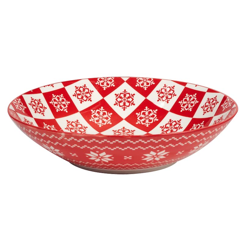 Certified International Peppermint Candy 40 oz. Soup Bowls, Set of 6 Assorted Designs - 40 oz.