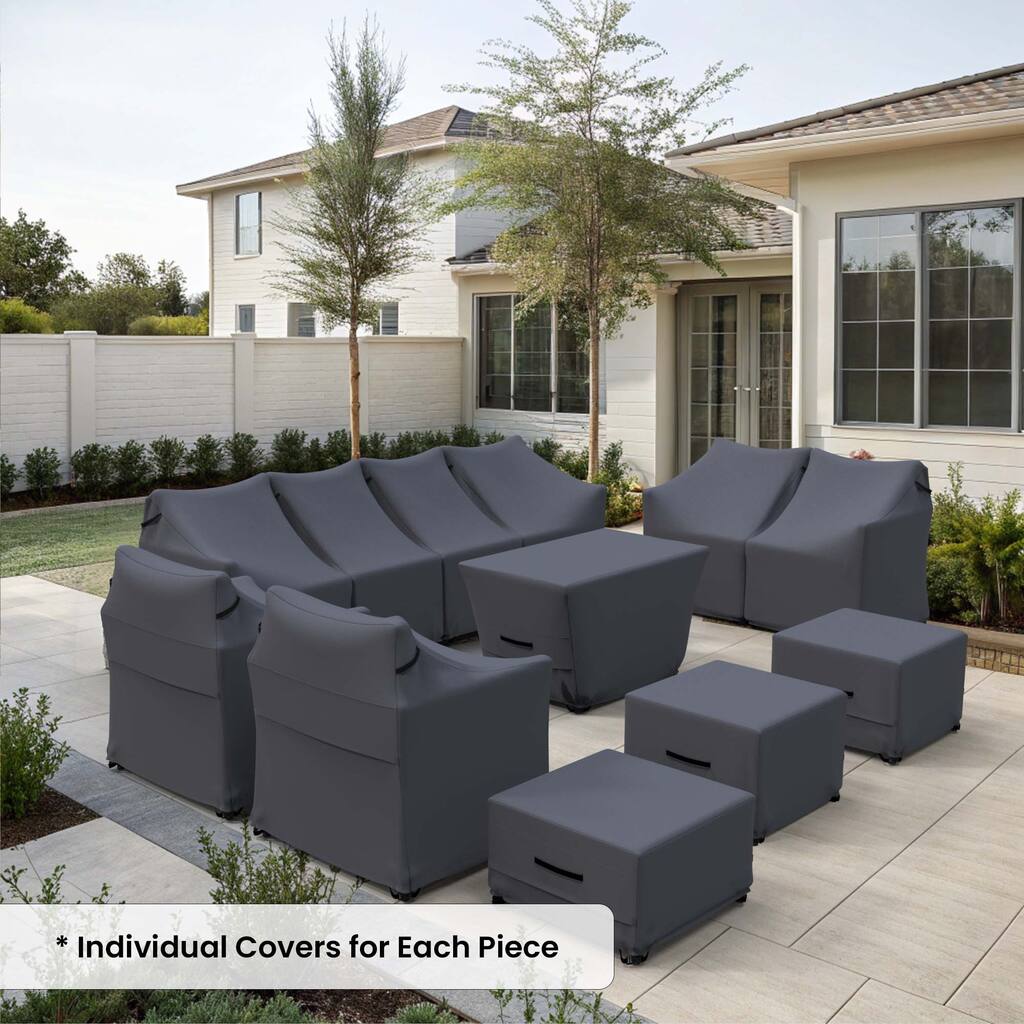 Forever Patio Outdoor Conversation Set Sofa Seating Group Furniture Cover (Set of 12) - 35 x 42 x 28