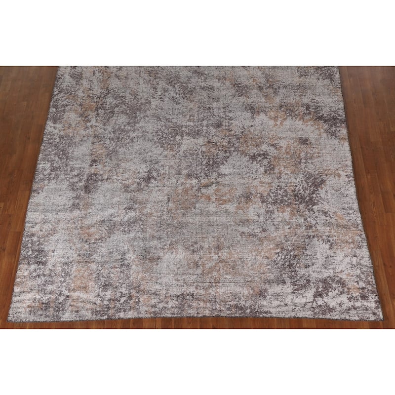 Beige Modern Area Rug Handmade Wool Carpet - 8'0"x 11'4"