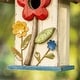 preview thumbnail 19 of 62, Glitzhome 10"H Multicolor Cute Distressed Solid Wood Birdhouse with 3D Flowers