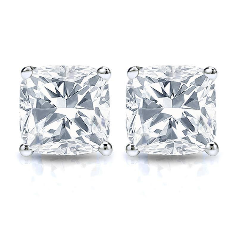 Auriya 14k Gold 2ctw Cushion Cut Diamond Stud Earrings