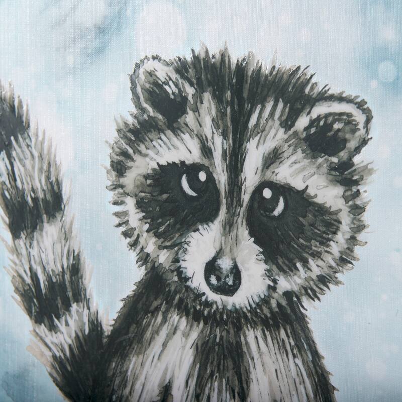 Winter Racoon (30 x 45) Canvas Art Print