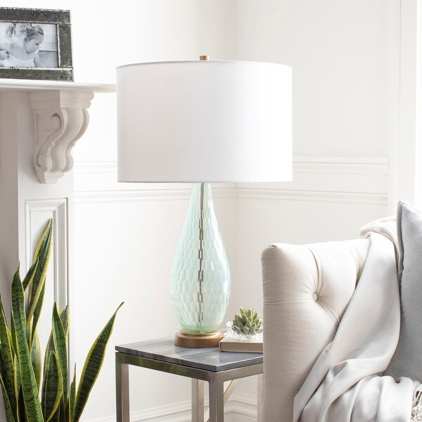 Yarah Mid-Century Faceted Glass Table Lamp - 27.75"H x 17"W x 17"D