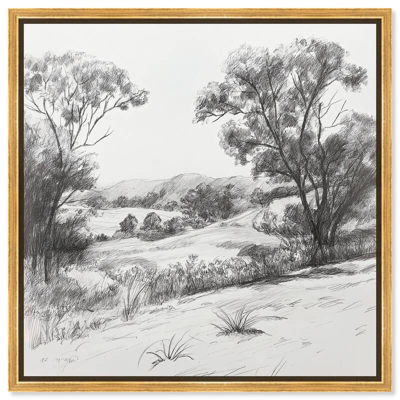 Charcoal Countryside Canvas by Art Remedy - Gold - 24" x 24"