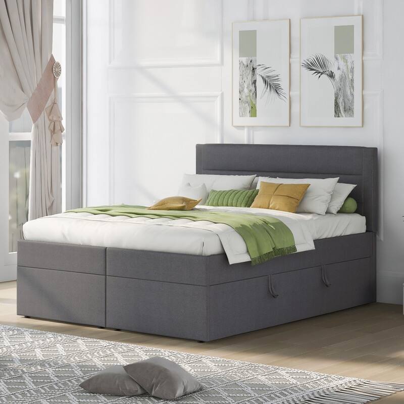 Upholstered Platform Bed with Lift up Storage, Full/Queen Size Bed