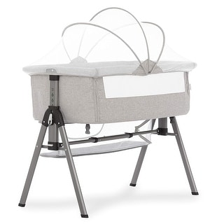 Dream On Me Lotus Bassinet & Bedside Sleeper in Grey