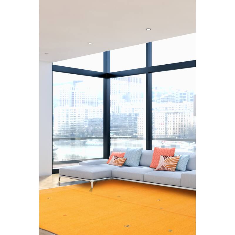 ECARPETGALLERY Flat-Weave Kashkuli Light Orange Wool Tapestry Kilim - 5'5 x 8'4