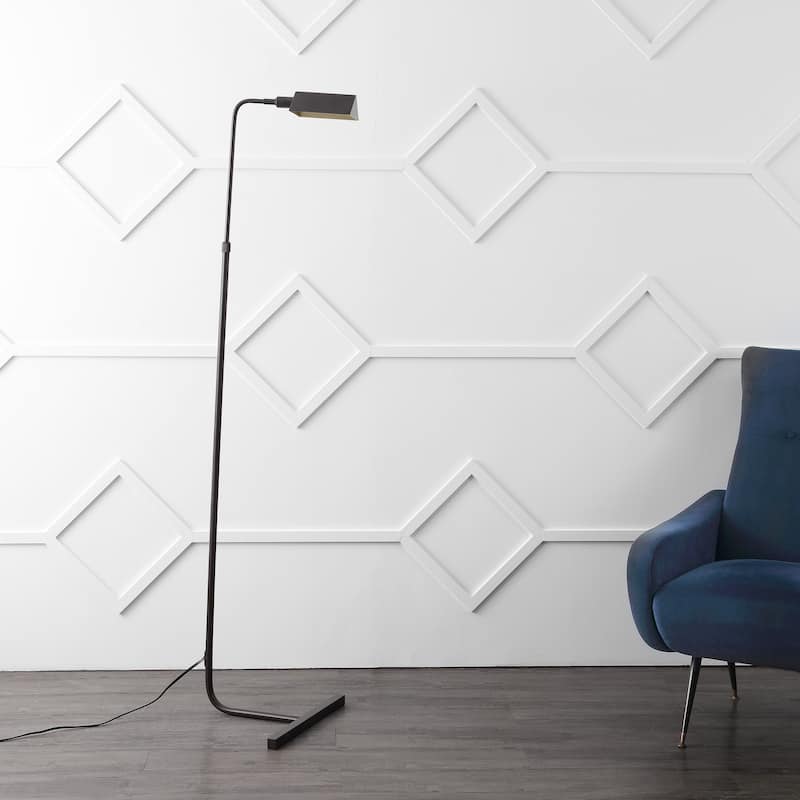 Shishen 66" MidCentury Industrial Metal Adjustable Pharmacy LED Floor Lamp, Oil Rubbed Bronze, by JONATHAN Y
