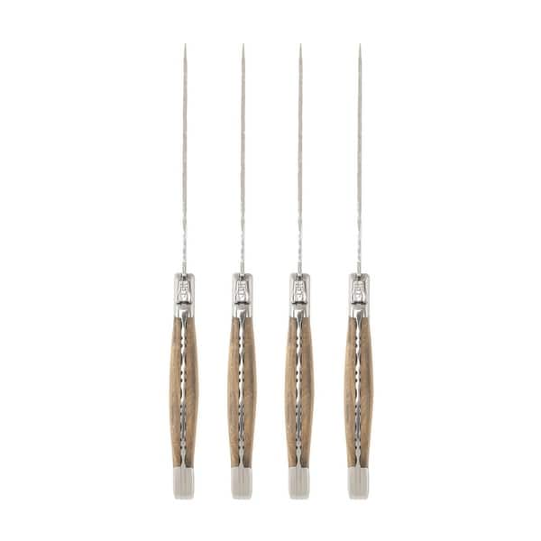 French Home Laguiole Connoisseur Steak Knives with Olive Wood Handles (Set of 4)
