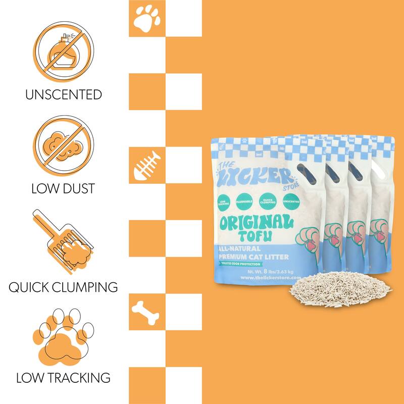 Ultra Absorbent Fast Clumping, Flushable, Natural Ingredient, Odor Control, Low Dust and Low Tracking Tofu Cat Litter