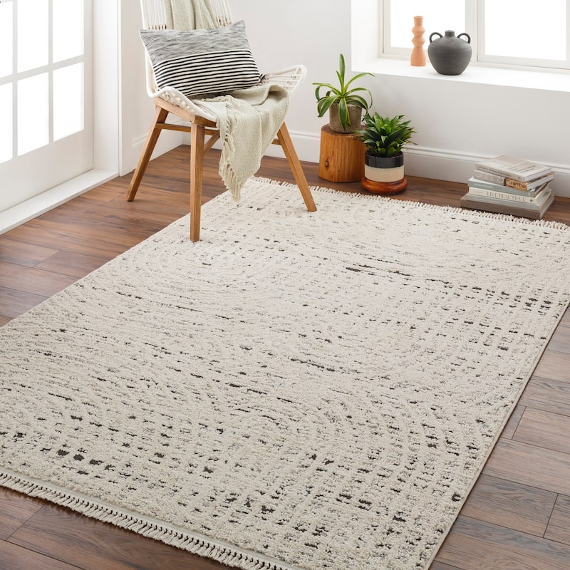 Livabliss Berlin Bohemian Geometric Area Rug - Cream/Black - 2' 7" x 7' 3"