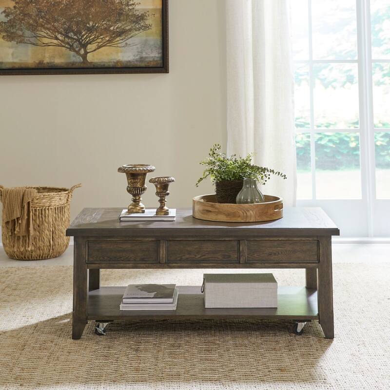 Paradise Valley Saddle Brown Lift Top Cocktail Table - Saddle Brown