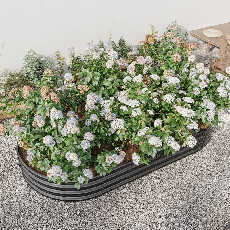 Modern Minimalist Garden Bed with Open Base Design Anti Rust Coating, for Flower Planters Vegetables Outdoor Gardening
