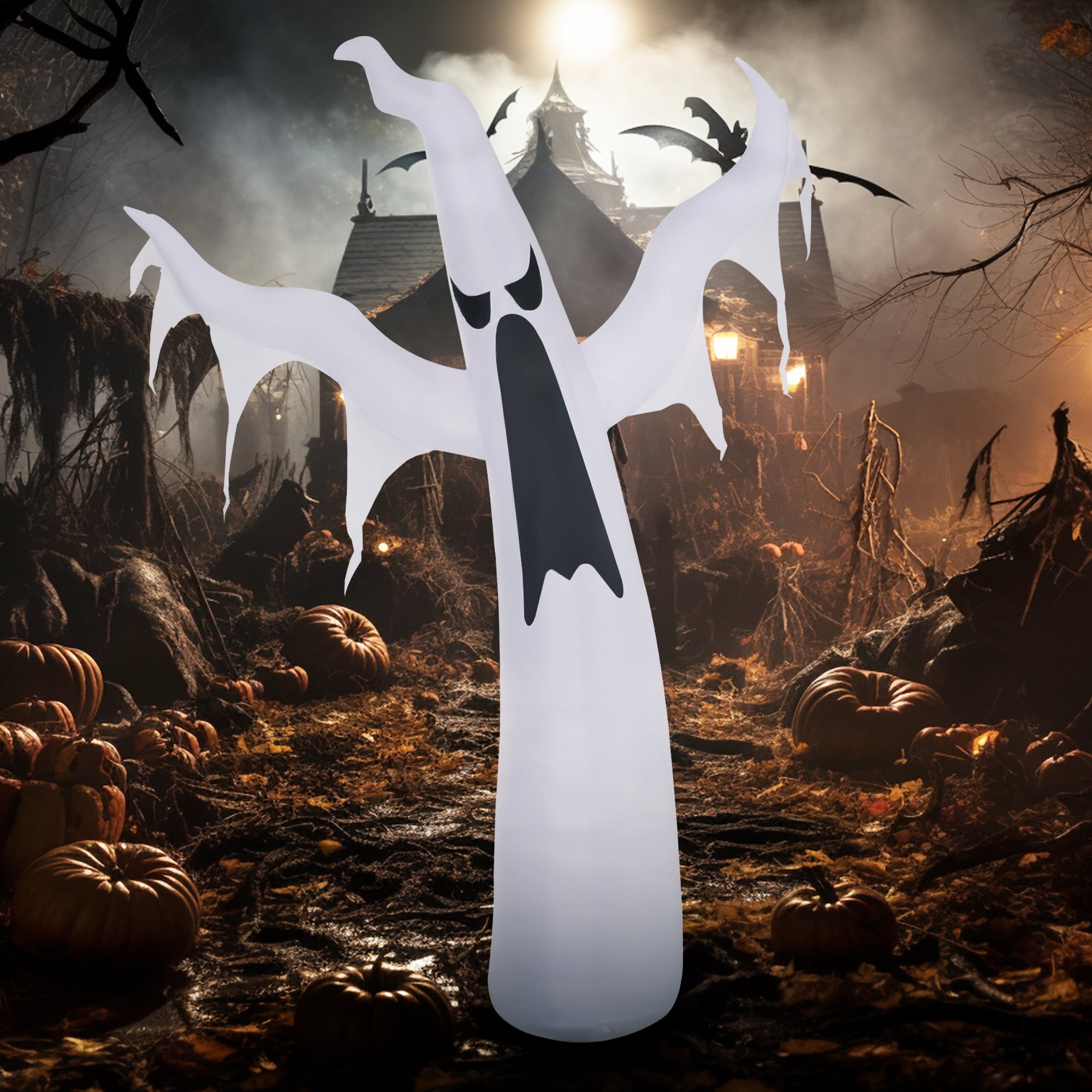 HOMCOM 6' Creepy Ghost Inflatable Halloween Decoration