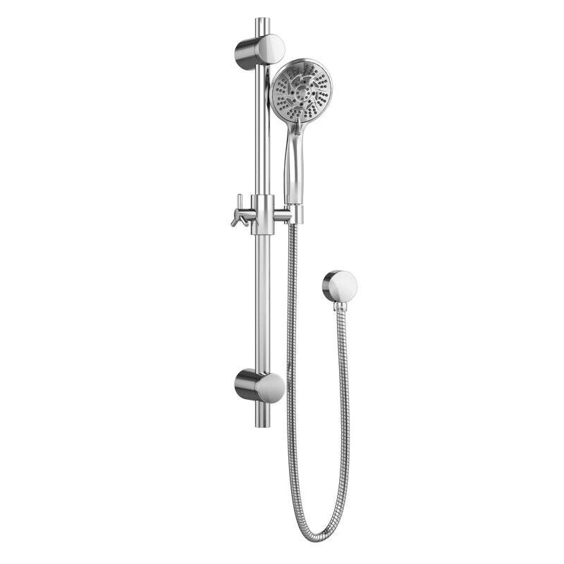 Refuge 10-in Rain Showerhead Combo with Adjustable Handshower Slide Bar and Pressure Balanced Mixing Valve Chrome 1.8 GPM