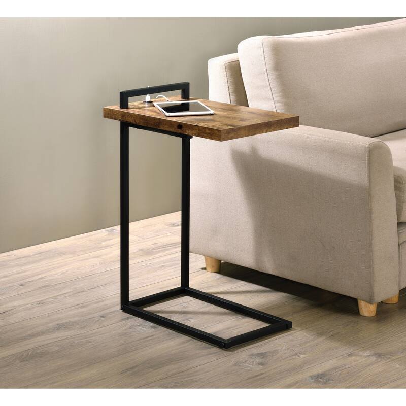 Stetsonia C-Table with USB Charging Port - Antique Nutmeg