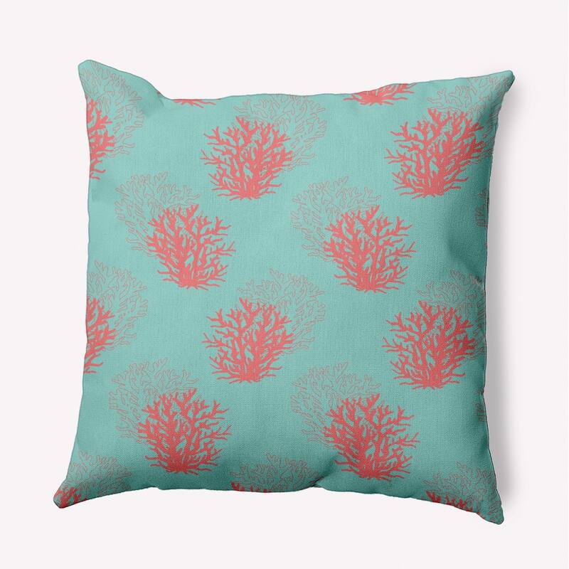 Coral Pattern Decorative Throw Pillow - 20" x 20" - Aqua