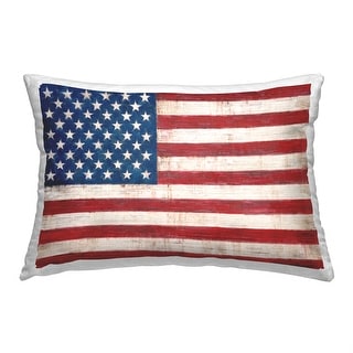 Stupell Patriotic American Flag Decorative Printed Throw Pillow Design by Ruane Manning