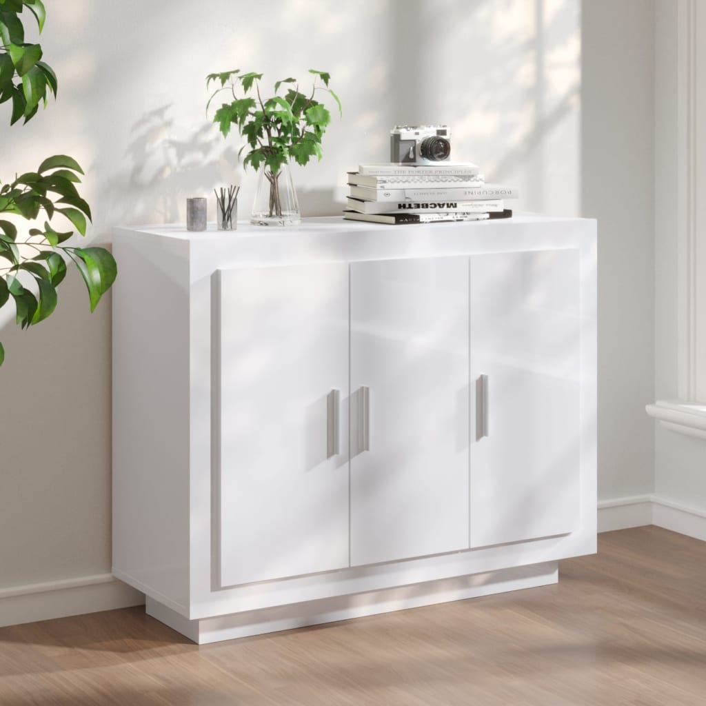 Buffet Cabinet Kitchen Sideboard High Gloss White 36.2
