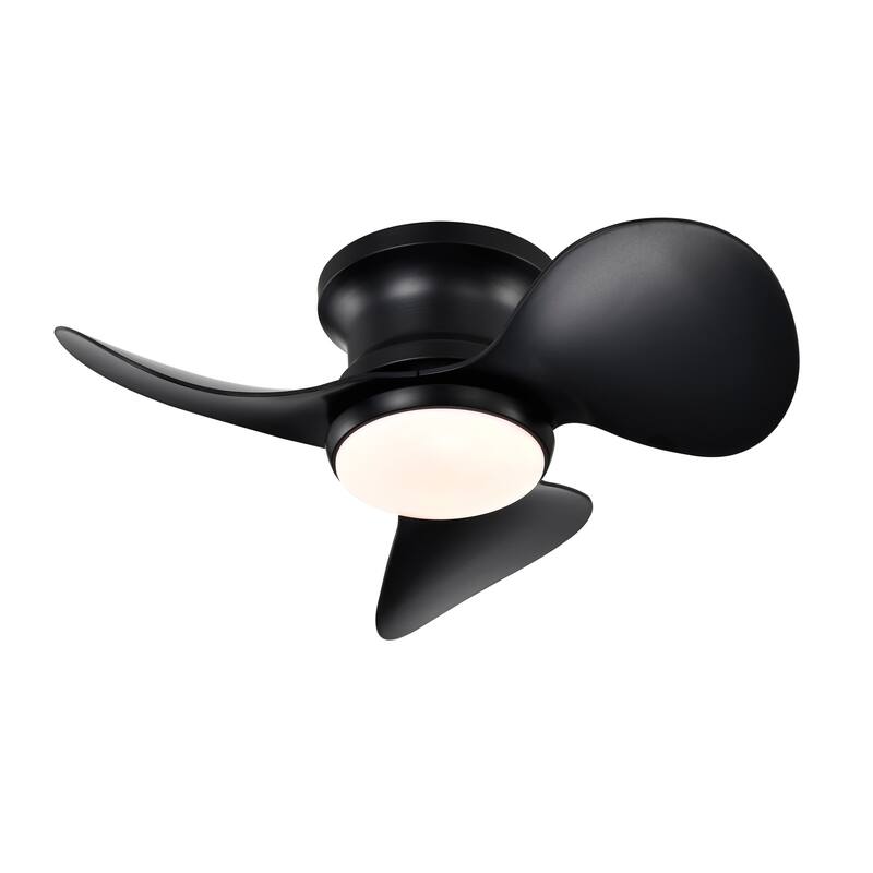 Niamh Modern Lighted Ceiling Fan Flushmounted 3-Blade LED Remote Control