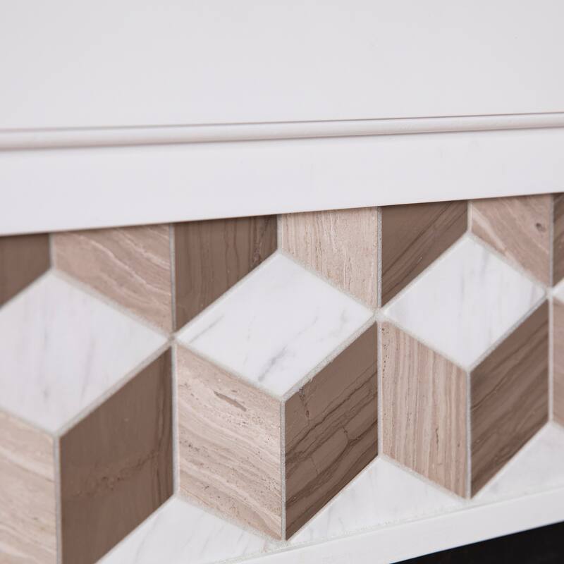 SEI Furniture Dardon Electric Fireplace with Marble Surround