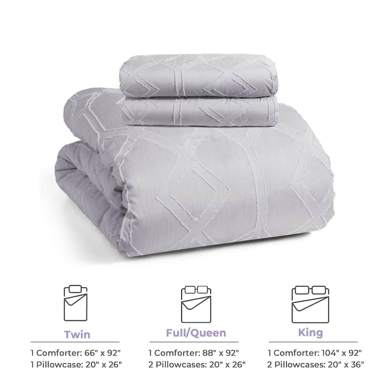 All Season Tufted Clipped Down Alternative Comforter Set