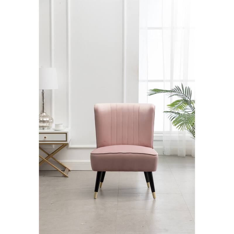 Contemporary Velvet Upholstered Accent Chair - Pink