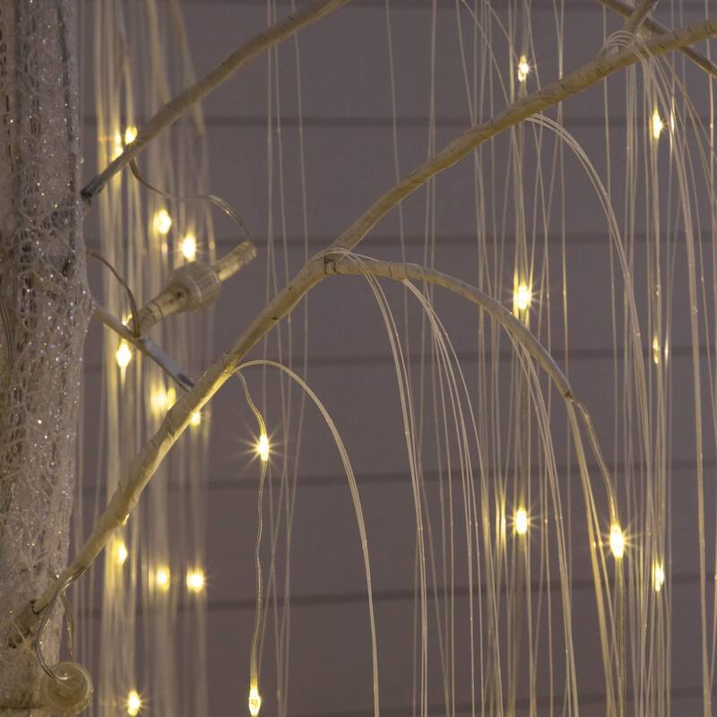 Pre-Lit Halloween Artificial Willow Tree - 7' - Cool White LED Lights