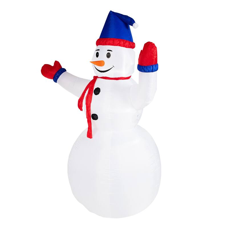 8' Animated Inflatable Lighted Standing Snowman Christmas Yard Decor