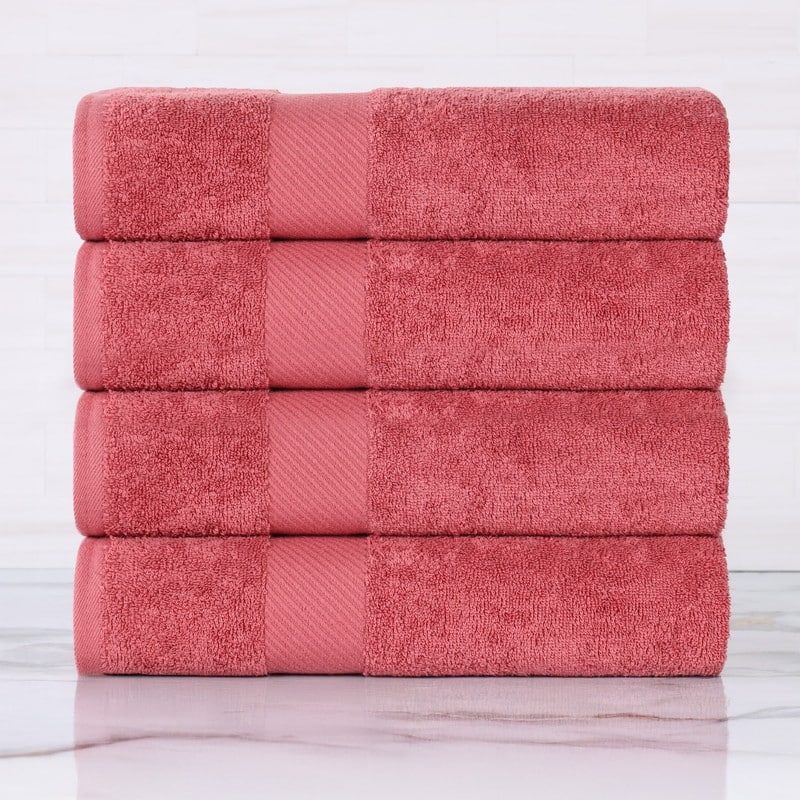 Superior Luxury Solid Highly Absorbent Egyptian Cotton Bath Towel - (Set of 4) - Sandy Rose