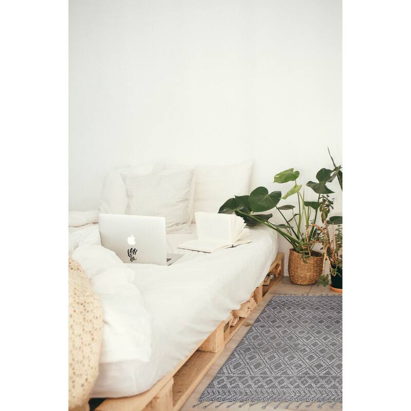 ECARPETGALLERY Braid weave Sienna Grey Wool Rug - 5'0 x 7'7