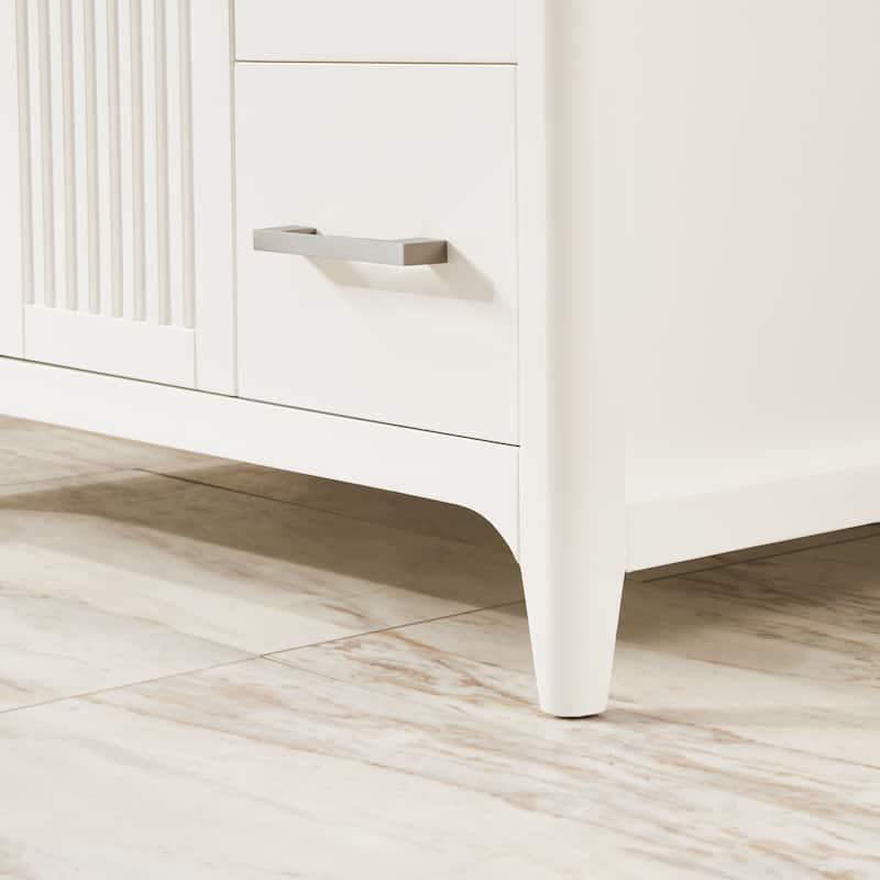 36" Solid Wood Bathroom Vanity with USB Charging Storage