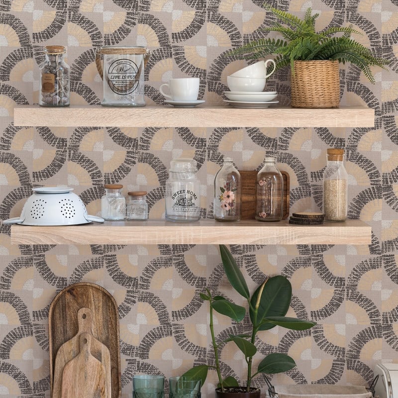 Tempaper Faux Grasscloth Fans Peel And Stick Wallpaper