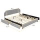 preview thumbnail 4 of 4, King Size Upholstery Platform Bed with Four Storage Drawers,Support Legs,Grey