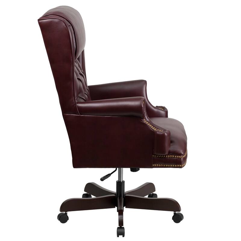 High Back Traditional Tufted LeatherSoft Executive Swivel Ergonomic Office Chair
