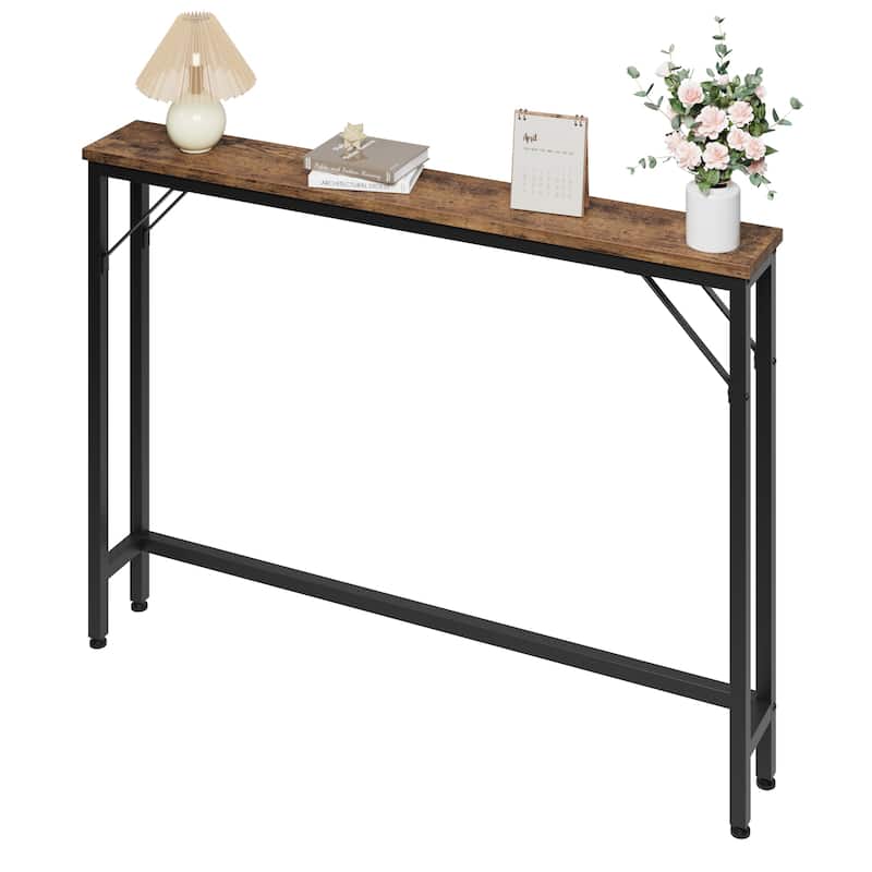 5.9" Narrow Sofa Table, Skinny Console Table with Storage