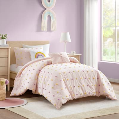 Intelligent Design Kids Callie Cotton Jacquard Pom Pom Comforter Set