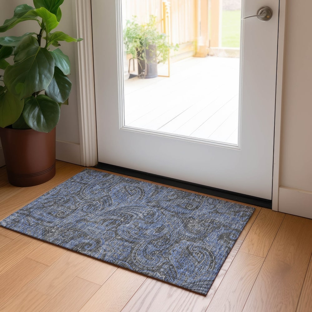 Machine Washable Indoor/ Outdoor Chantille Traditional Paisley Rug