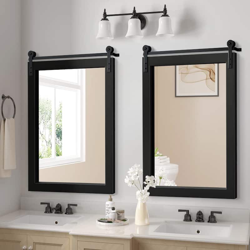 Rectangle Wood Framed Decorative Wall Mirror
