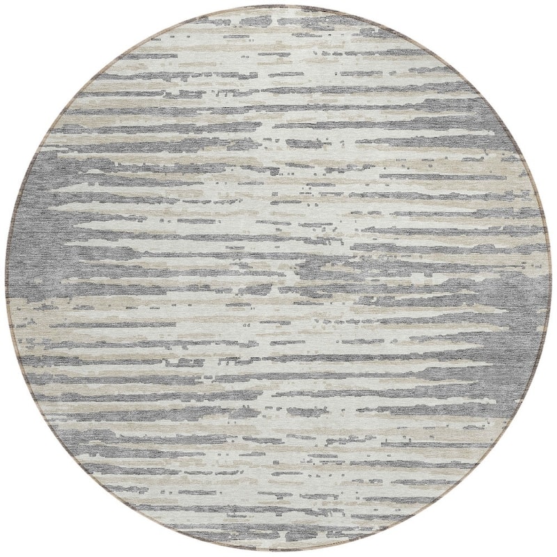 HomeRoots Striped Transitional Rectangle Outdoor Rug