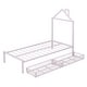 preview thumbnail 32 of 75, Metal Platform Bed with 2 Drawers, Bedroom Kids Bed Frame with House-Shaped Headboard Design and Support Slats, Easy Assembly