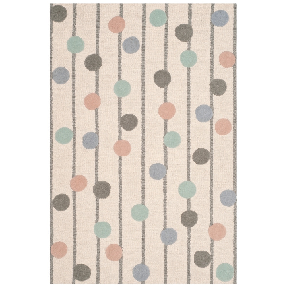 SAFAVIEH Handmade Kids Ganka Dotted Stripe Wool Rug