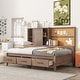 preview thumbnail 2 of 24, Twin Lounge Daybed with 3-Drawers, Cork Board, USB Ports and Storage Shelves, Antique Wood