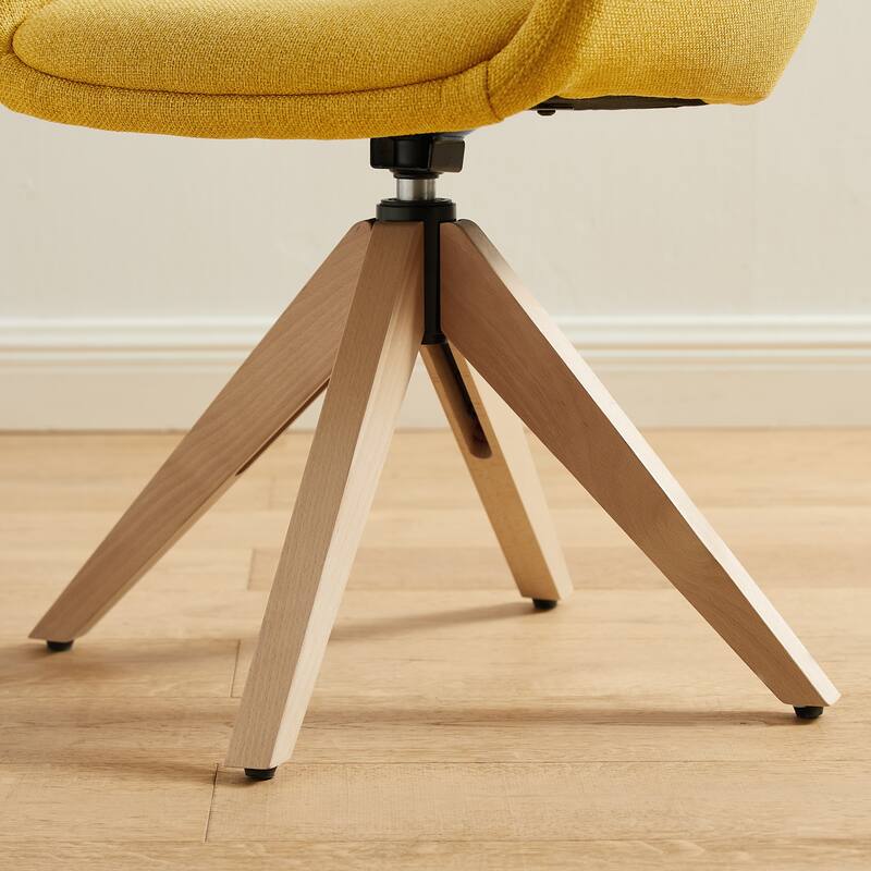 Art Leon Classical Swivel Office Accent Chair with Wood Legs