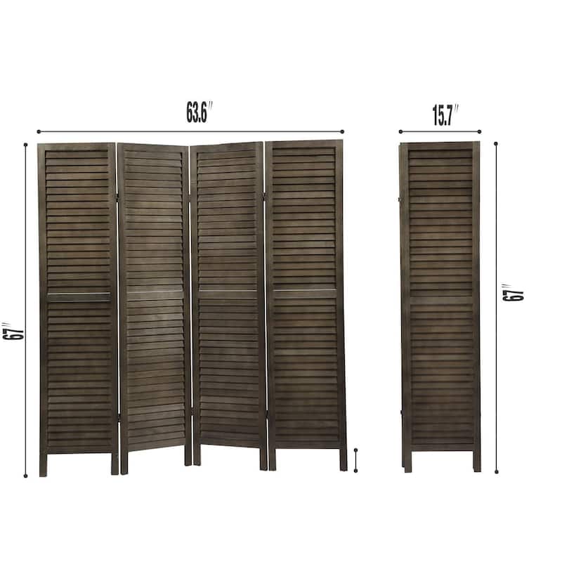 4-Panel Folding Room Divider Freestanding Privacy Screen Panels for Indoor Bedroom Office