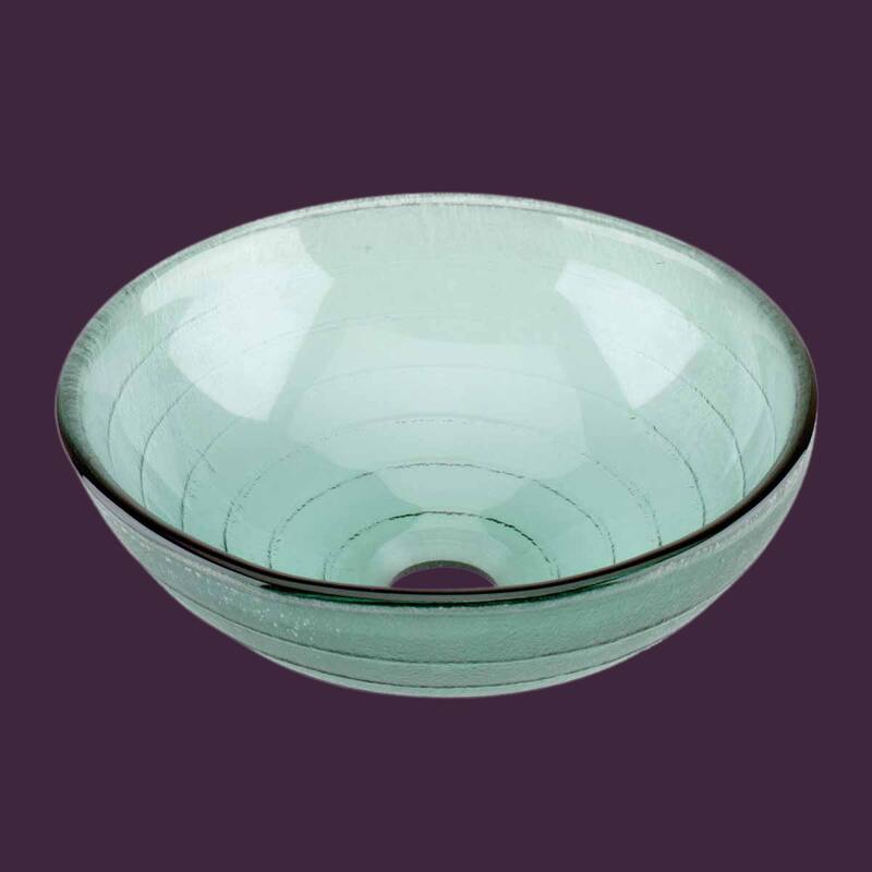 Frosted Green Bathroom Sink 12" Mini Small Round Tempered Glass Countertop Vessel Sink with Sink Drain Renovators Supply