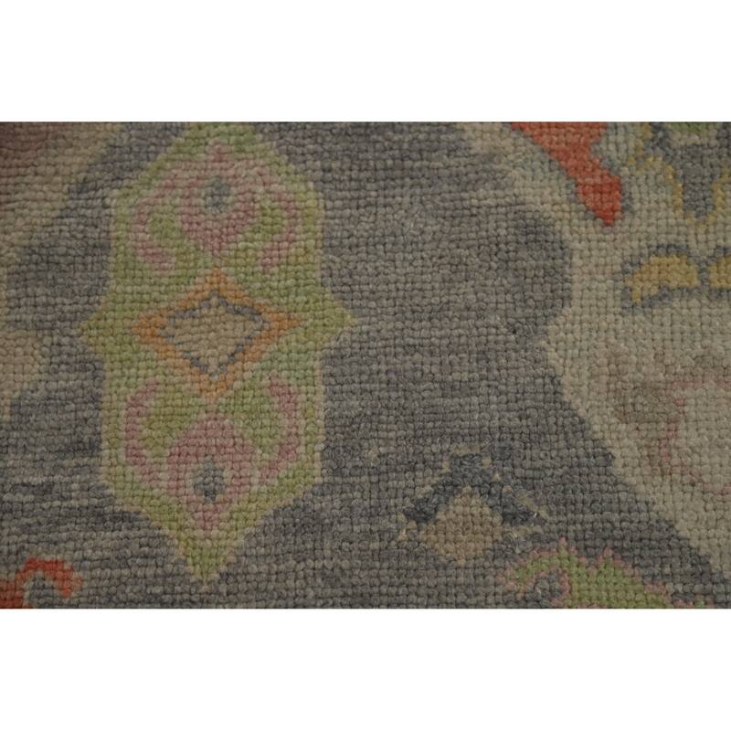 Hand Knotted Oriental 100% Wool Carpet Transitional All-Over Greys & Charcoal Oushak Area Rug - 12' 11'' X 9' 0''