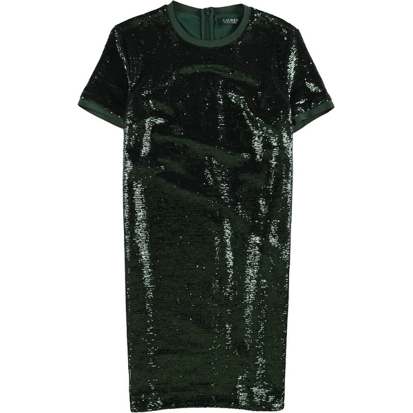 short sleeve sequin sheath dress