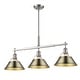 preview thumbnail 2 of 0, Yep by Golden Lighting Orwell 3-light Island Light in Pewter and Aged Brass shade - Silver