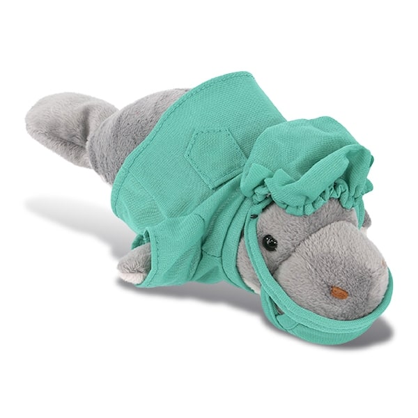 DolliBu Grey Manatee Doctor Plush with Cute Scrub Uniform & Cap Outfit - 9  inches - Bed Bath & Beyond - 40788411